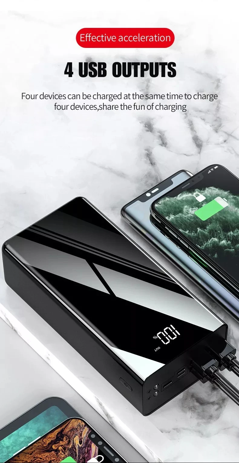 Mobile Phone Power Bank 50000mah Large Capacity Led Powerbank 50000 Mah 2.1a Fast Charging