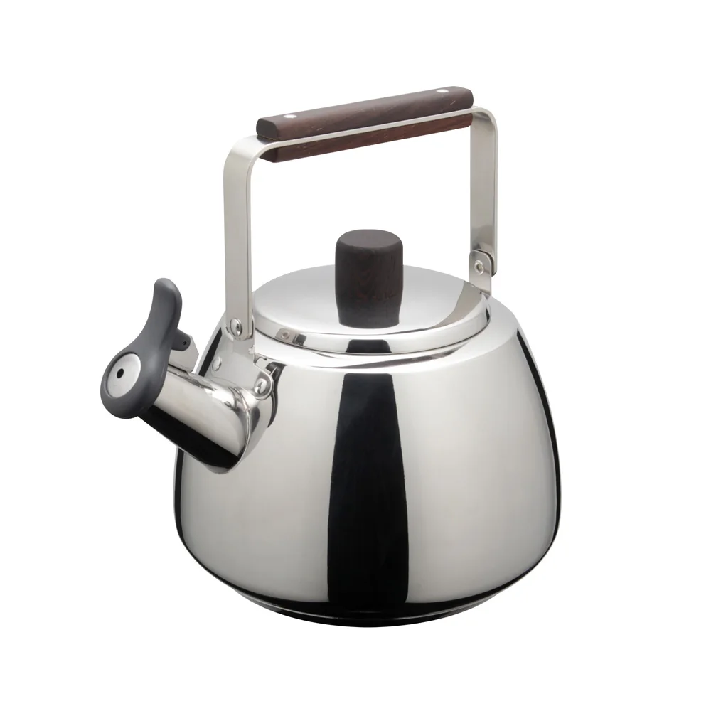 Stainless steel induction whistling tea water kettles colorful water teapot  with wooden handle for kitchen home hotel