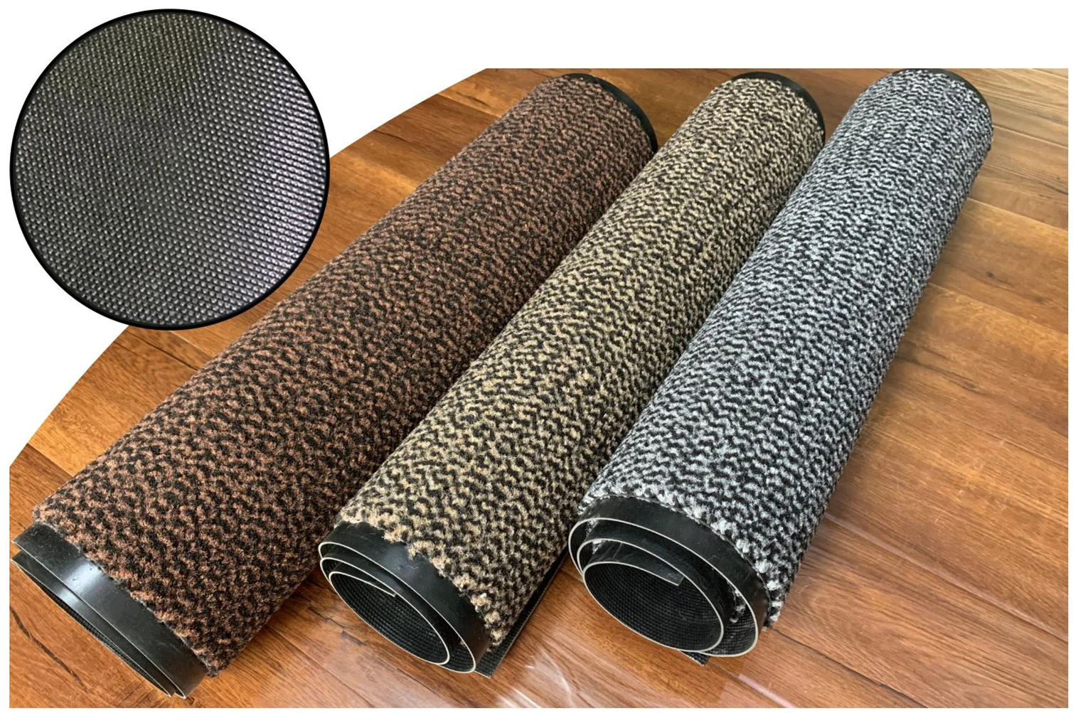 100% Polypropylene Cut-Pile PP Barrier Woven Floor Carpet Mat with PVC Backing Door Mats manufacture