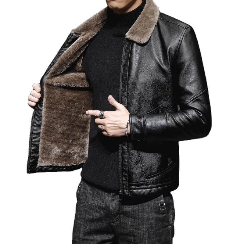 Faux Fur Collar Men's Long Black Winter Thicker Overcoat Outwear Jacket  Coat New