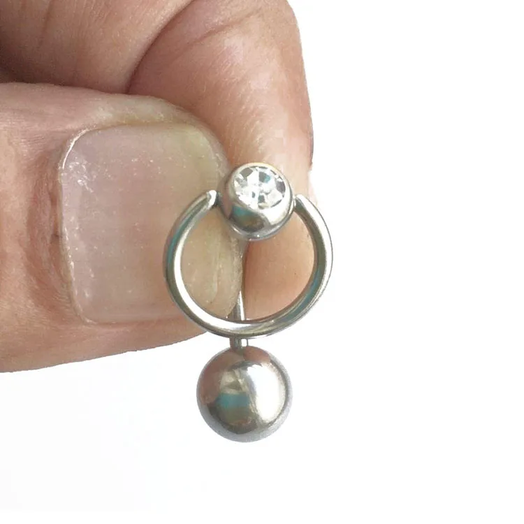 Piercing Para Ombligo De Acero Quirúrgico Con Circonio Cúbico - Varios Colores - Incluye Caja De Marca
