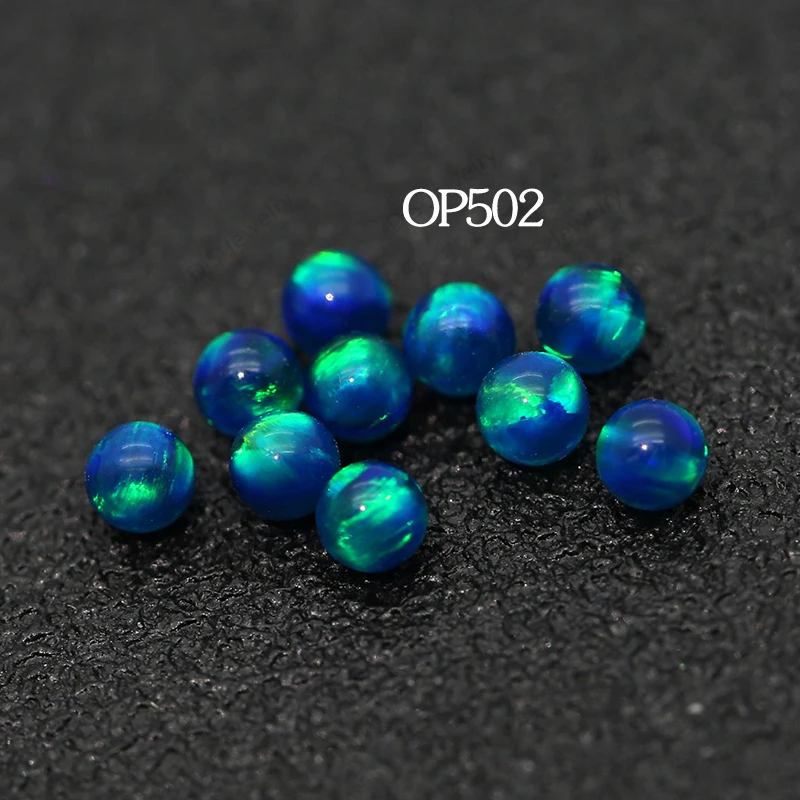 Round Bead Ball Cut OP534 White Translucent Synthetic Opal
