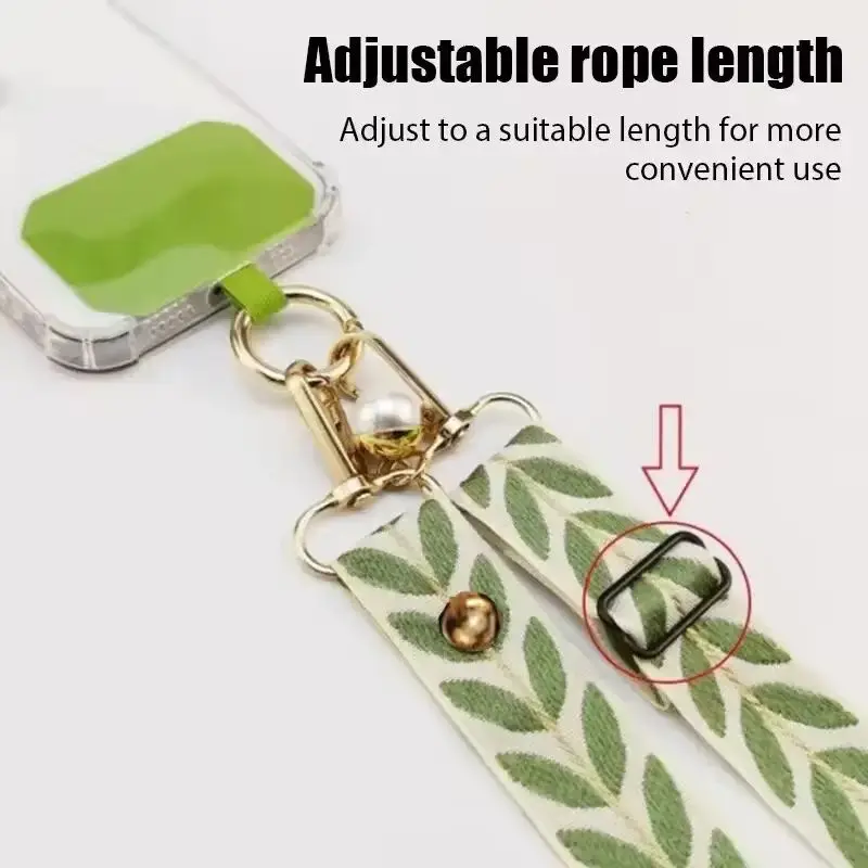 product laudtec adjustable long anti lost crossbody mobile phone lanyard with neck cord clip pearl hanging ornaments card holder-4