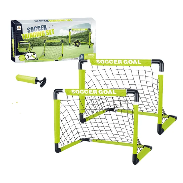 Kids Sports Foldable Soccer Goal sets Portable Football Goal Toys With 2 Soccer Goals For Children Outdoor Backyard Play