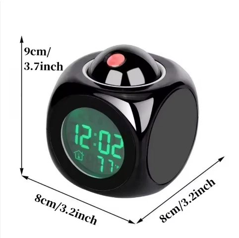 Kids Bedside Mini Desktop Electronic LCD Digital Laser Projection Talking Time Table Alarm Clock with Time Projector