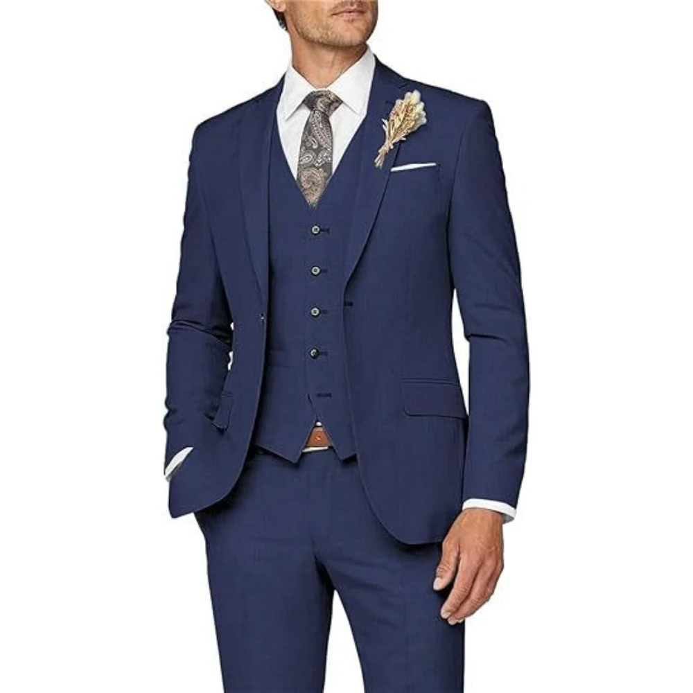 Men's Business Banquet Prom Slim Fit Suit Jacket Vest Trousers 3 Piece Set Sehe Fashion