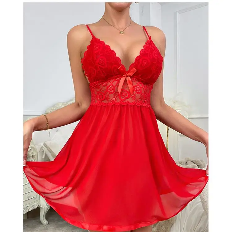 Pajamas for Transparent Women,red Transparent Nightgown,transparent Sexy  Sleepwear