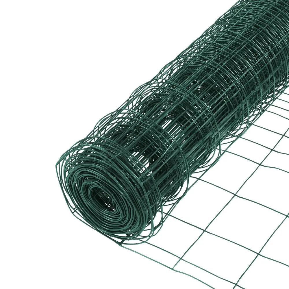 Green Garden PVC Coated Steel Wire Mesh Fence 10m x 0.9m Fencing Strong 