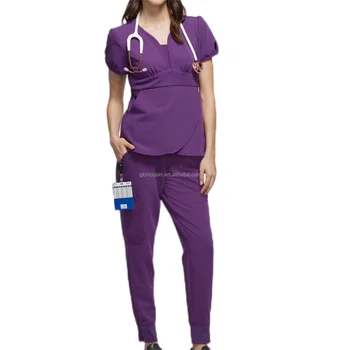 GloriousIn female scrubs set 2023 pet clinic men medical uniform sets medical zippers anti-static landau wholesale zippers koi