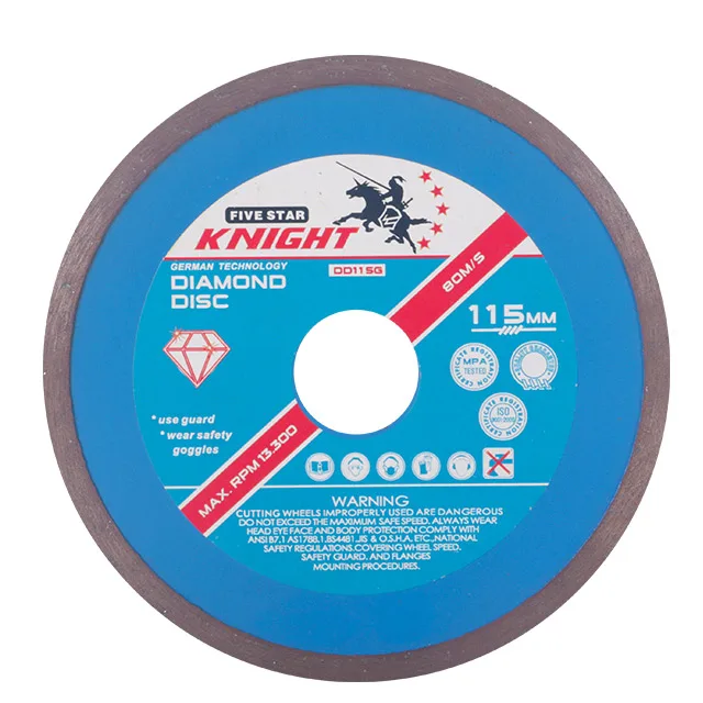 Рыцарь 4 1/2 дюйма 115 мм непрерывные алмазные лезвия пилы для измельчения кирпичей и бетона