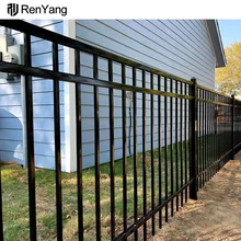 Wrought Iron Fence Supplies Outdoor House Backyard Perimeter Garden Black Metal Fence Steel Fence Panels