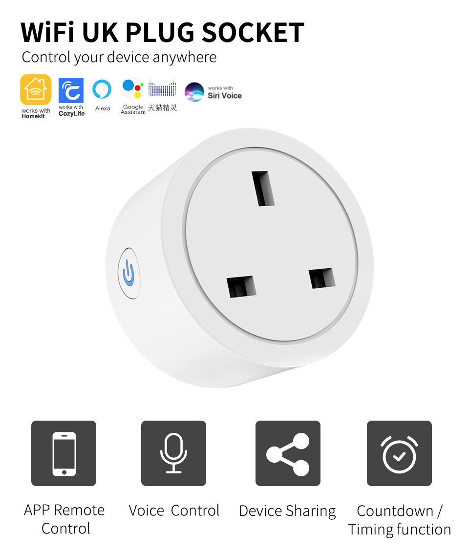 Uk 16a Smart Plug For Homekit Electrical Outlets With Wifi Siri