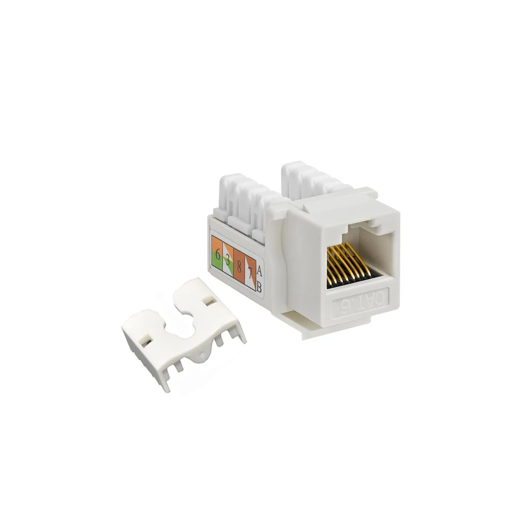 Utp rj45 keystone. Коммуникационный модуль кейстоун cat.6 jack, utp, b&amp;k, 568a+b, white.