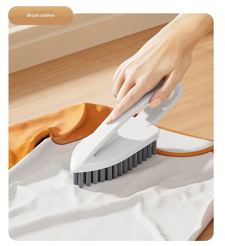 Household Multifunctional Shoe & Clothes Cleaning Brush with Soft Hair PP Material Long Handle
