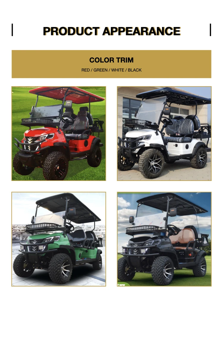 2025 Highly Customizable Specialty Parison 4 Seater 4 Wheels Fast Golf Carts White 48V Lead-acid Battery 2025DZX12PTPR150 manufacture