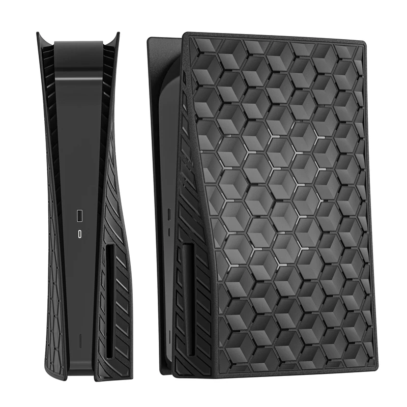 PS5 Faceplate Honeycomb Pattern Deluxe Replacement Case Side Face Plate Shell PS5 Console Cover for Playstation 5 Disc Edition