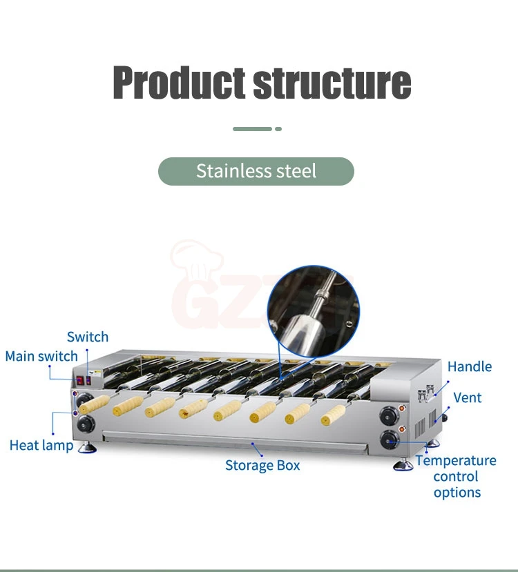 Chimney Cake Bakery Kurtos Kalacs Trdelnik Cafe Shop Baking Machine For