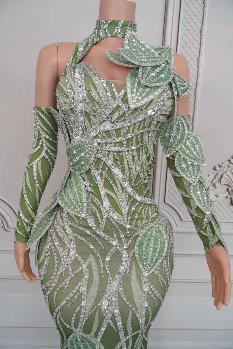 green emerald velvet dress Primavera Couture 4505 Sequin Prom Dress Backless Formal Gown Teal/Gold / 10