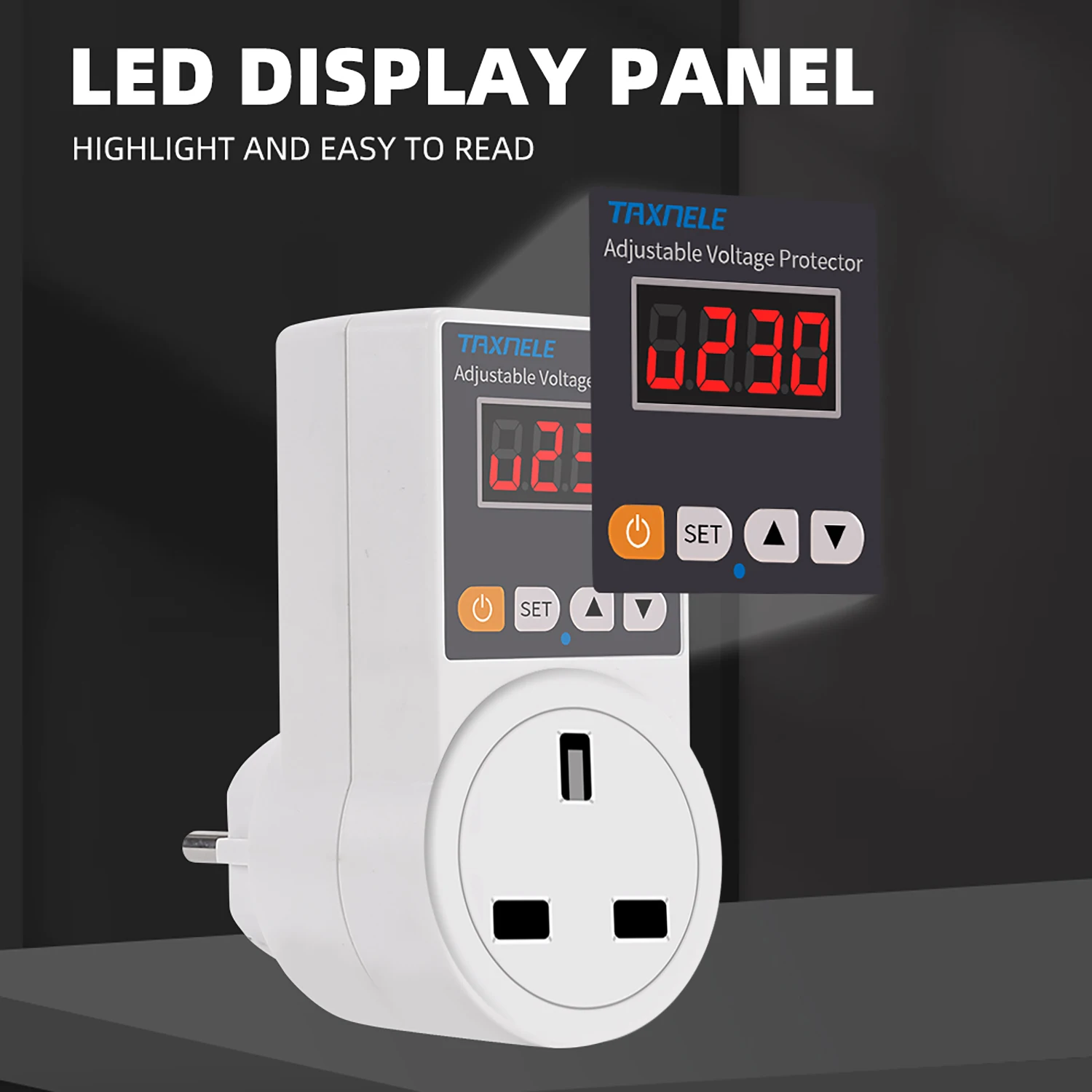 AC 220V Automatic Voltage Protector Socket Adjustable 16A Power Surge Protector UK Socket Voltage Safe Refrigerator Protect