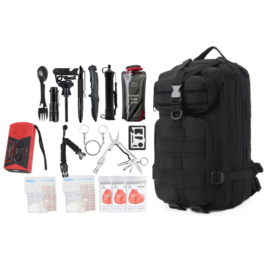 30L Outdoor Bugout Bag Disaster Rescue kit First Aid Kit Camping Emergency Survival Kit with Backpack supplier