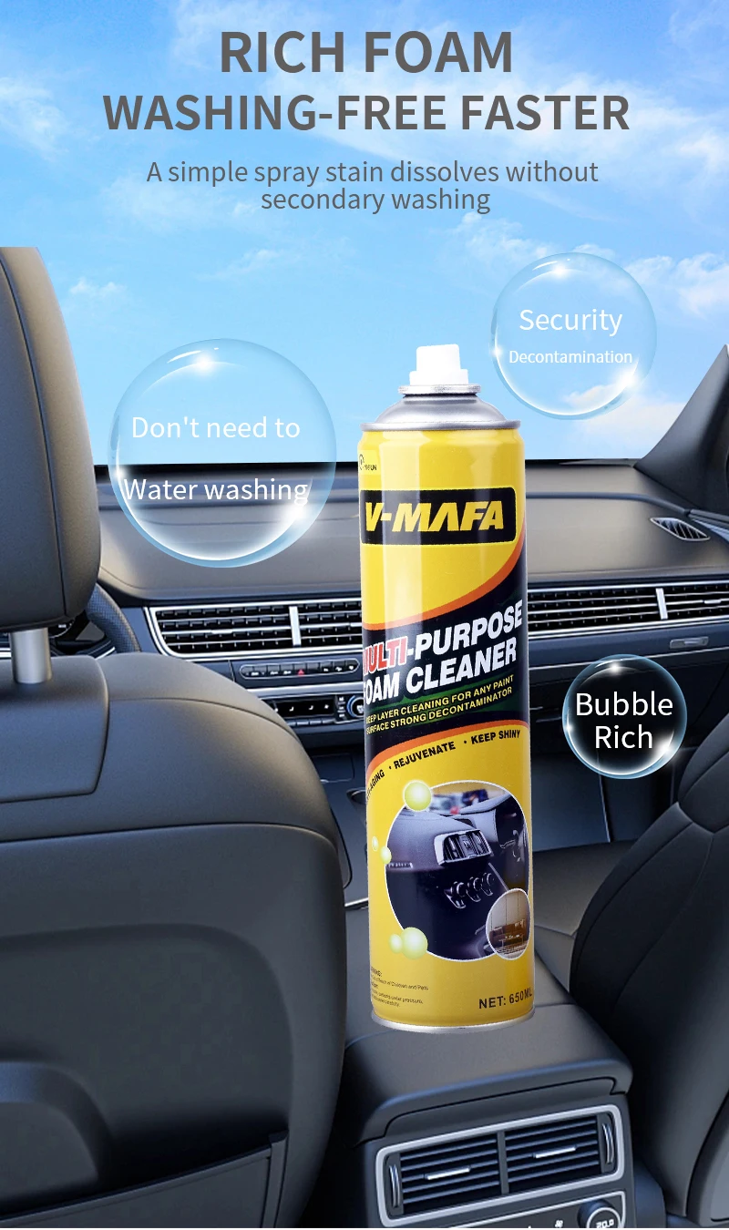 Car Cleaner Multi Surface Spray All Purpose Aerosol Foam Cleaner Spray ...