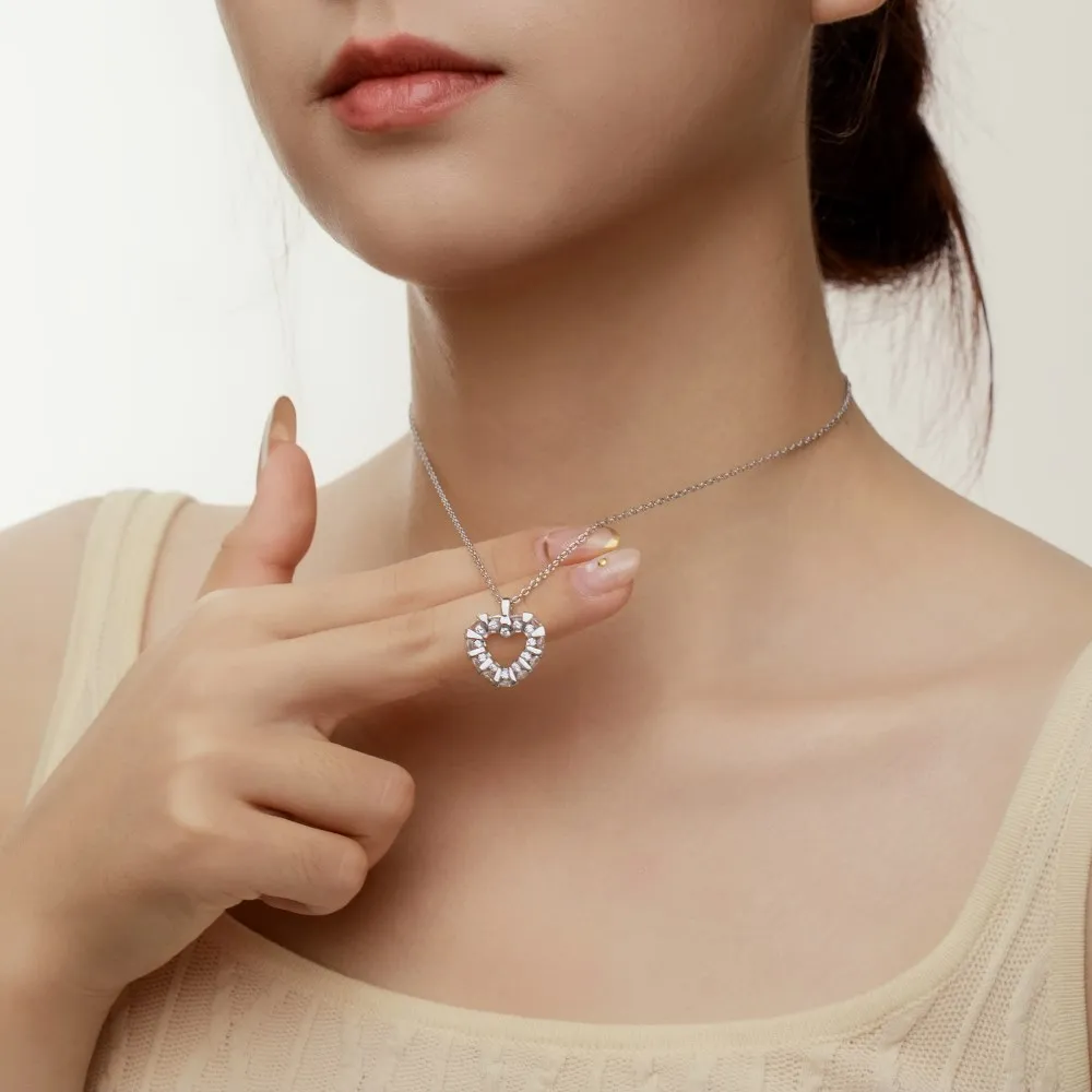 KAKODIY High Jewelry Rhodium 18K Gold Plated 925 Sterling Silver 5A Zirconia Love Pendant Necklace Christmas Gift detail 5