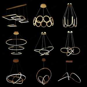 Modern Led  for Living Room Bedroom Kitchen Home Indoor Ceiling Lamp With Remote Control Rectangle Black Fixture LED Chandelier