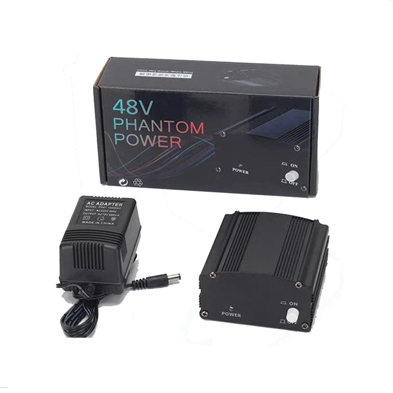 48 Volt Universal Microphone 48v Phantom Power Supply With Adapter