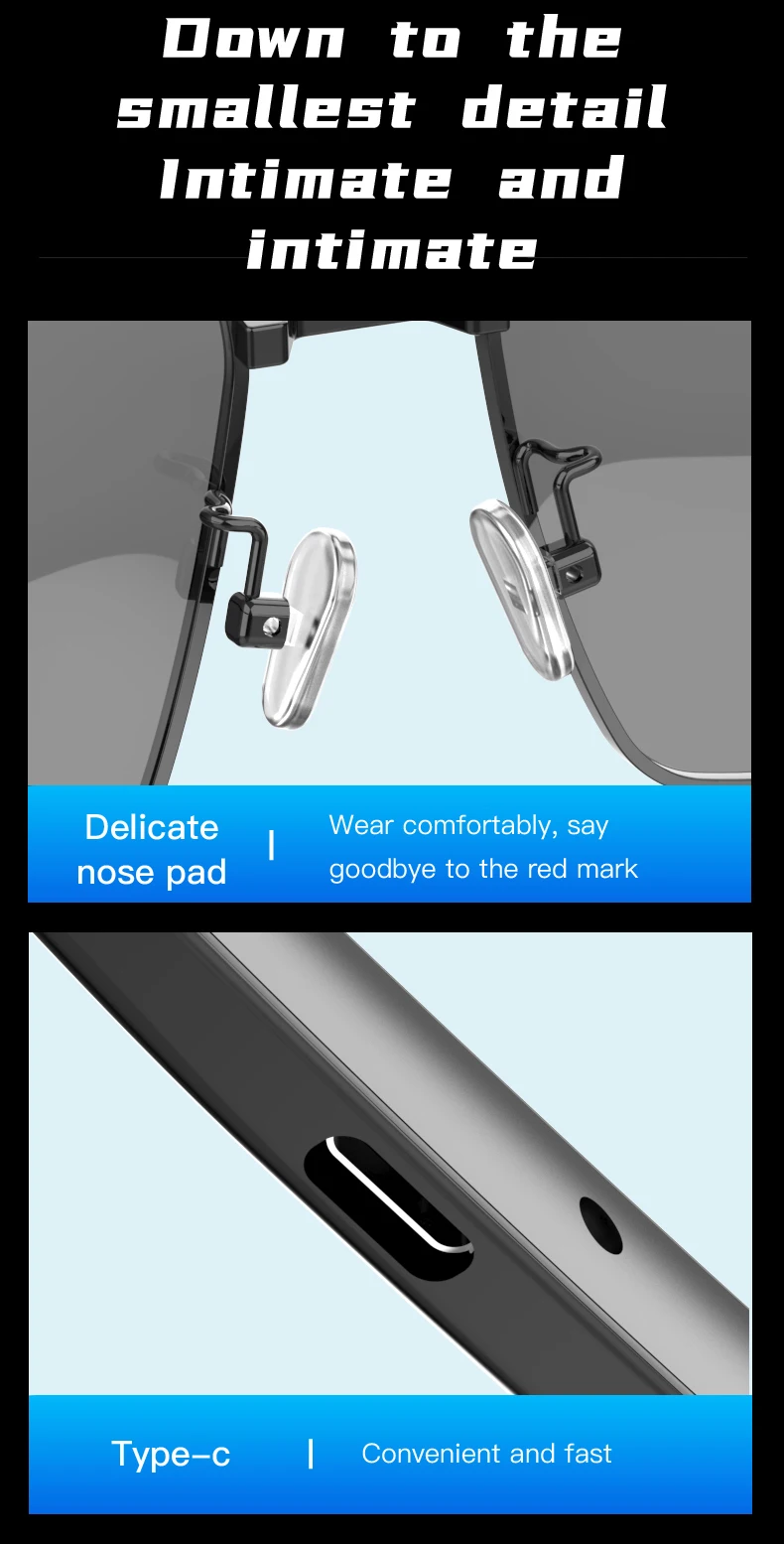 New Design SG-12 Pro Smart Glasses Touch Anti-UV Sunglasses Open Ear Wireless Stereo Headsets Comfortable Wearable Earphones