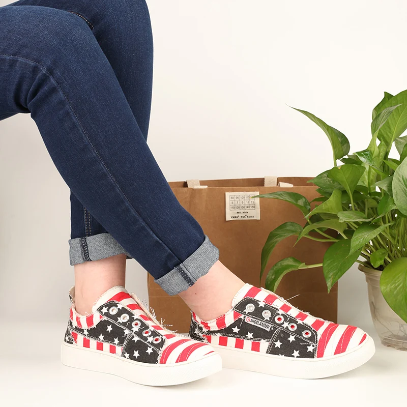 Flag Printed Sunflower Canvas Shoes Trendy Comfortable