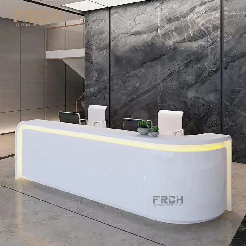 Oem Modern Reception Desk Beauty Salon Office Building Furniture