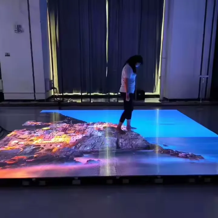 Interactive LED Video Wall Indoor SMD P2.5 Smart Kiosk Vertical Party Dance LED Advertising Display HD Floor Tile LED Screen