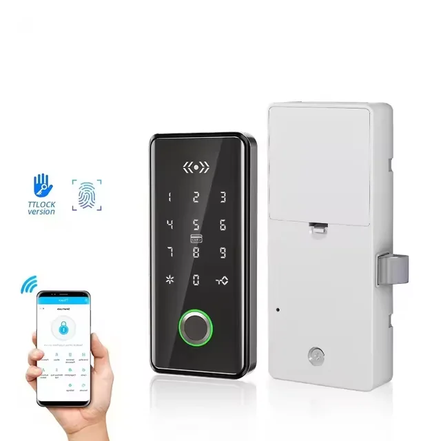 SCL179 TTLock Bluetooth Biometric Digital Keypad Fingerprint Lock For Cabinet Wardrobe Furniture Sauna Cabinet Lock