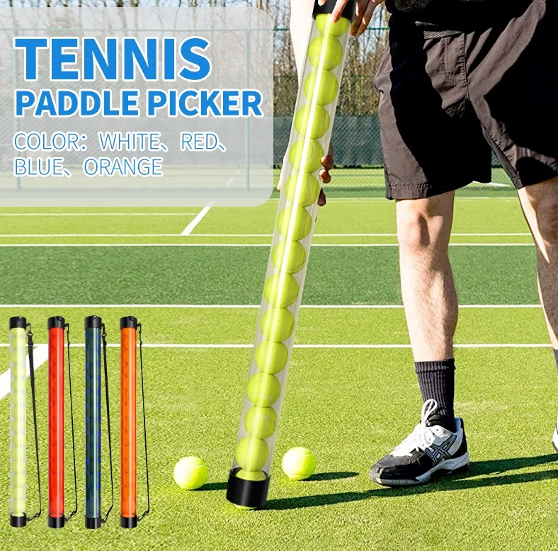 Tennis Ball Collector Picker Tennis Ball Retriever Tube Carrier Tennis Ball Pick up Tube with Shoulder Strap factory