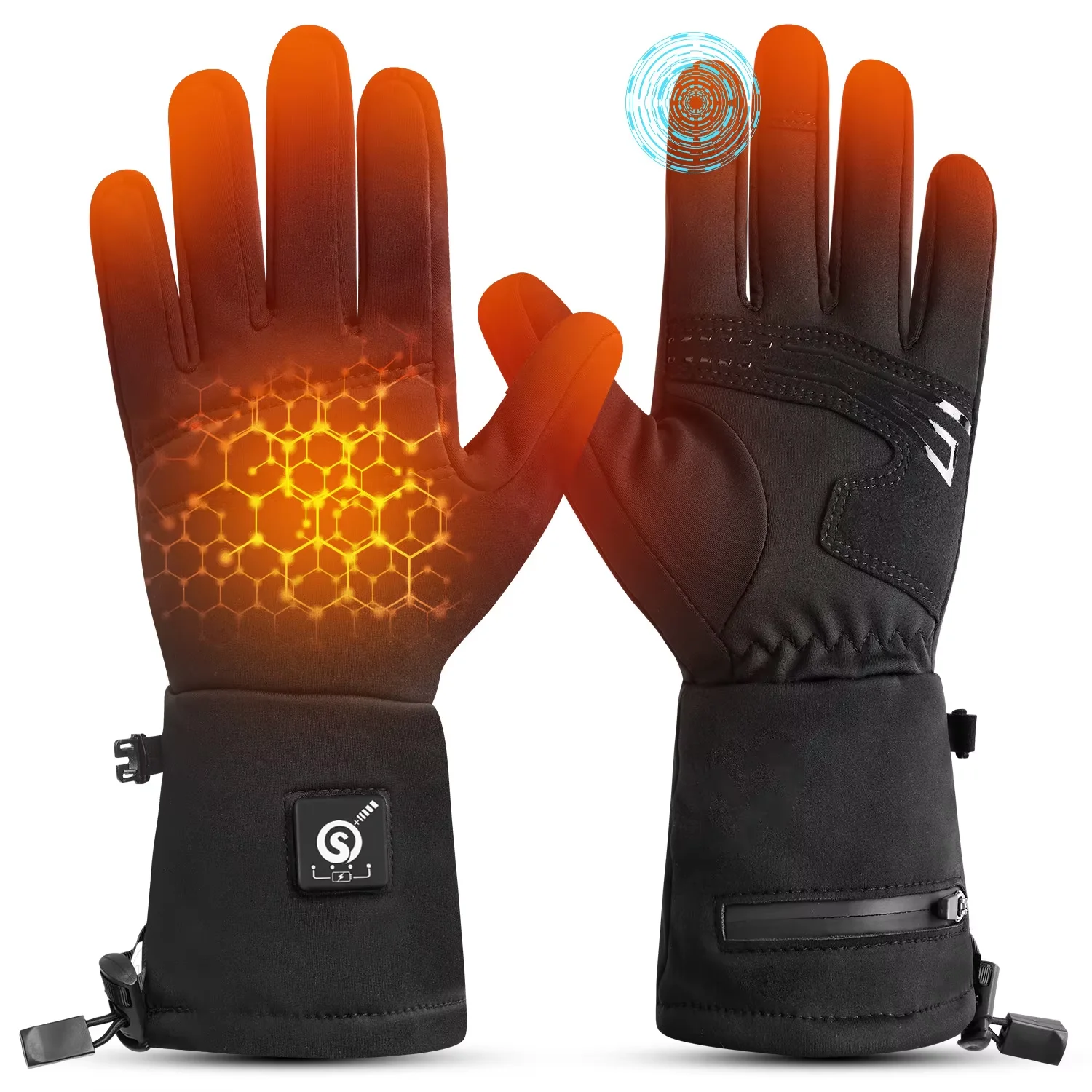 Ski Gloves Battery Operated Heated Mittens Thermal Hand Warmer