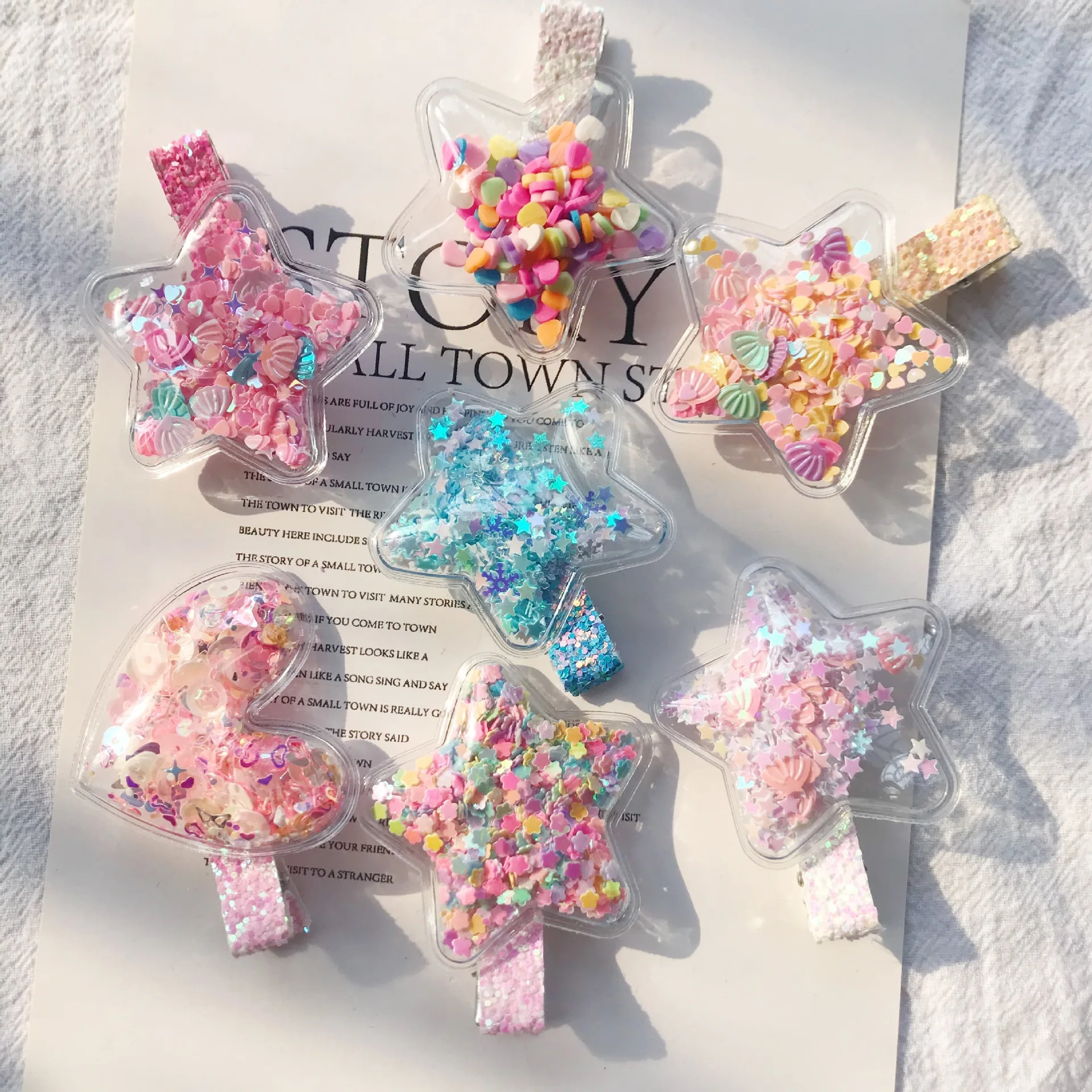 2021 New Design Beautiful Pvc Colorful Quicksand Star Baby Hair Clips Cute  Pink No Crease Clip For Little Kids - Buy Star Hair Clip,Hair Pins,No  Crease Hair Clip Product on 