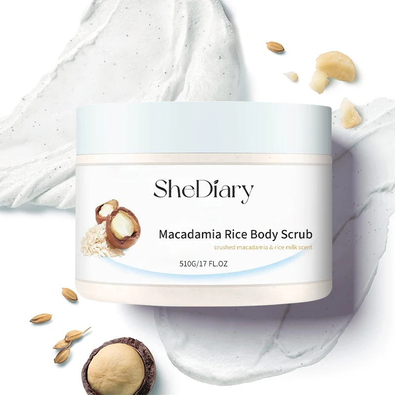 OEM ODM SheDiary La limpieza profunda hidrata la crema exfoliante de arroz jazmín con vitamina E exfoliante facial corporal