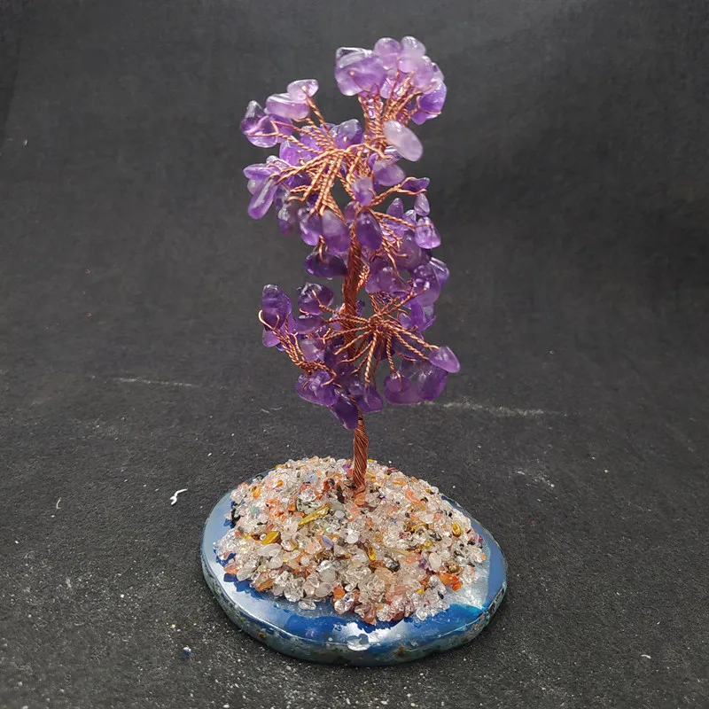 Фэн-шуй символ процветания красные бусины кристалл счастливое дерево для подарка