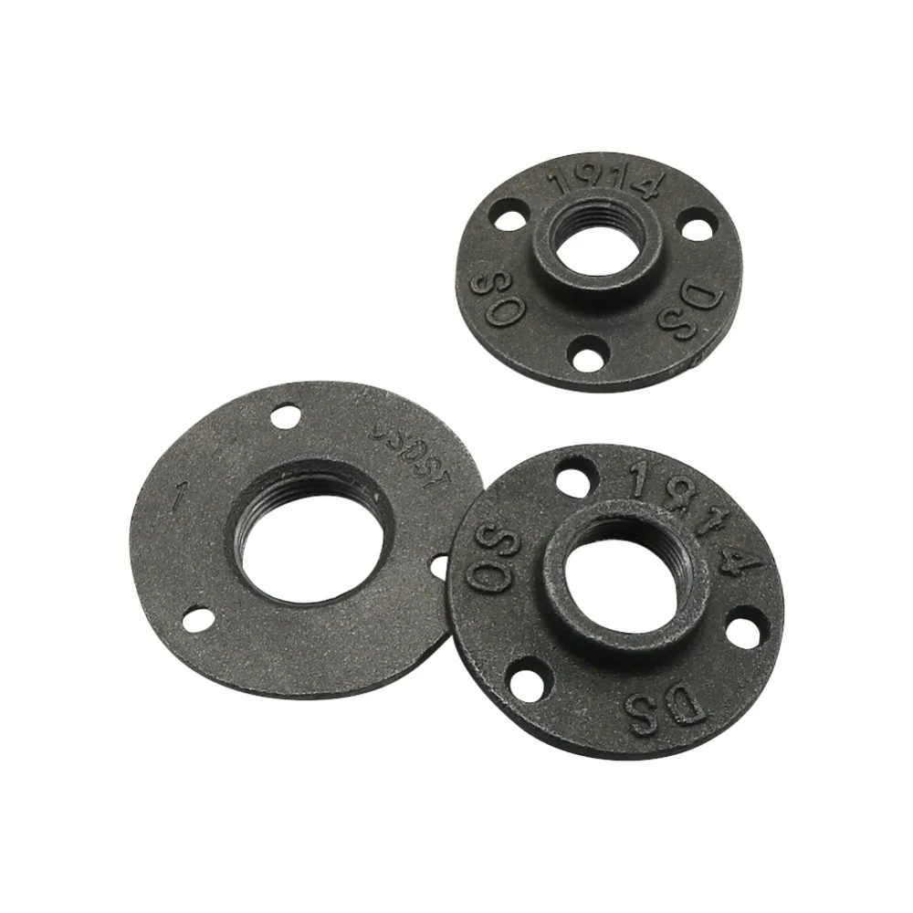 Фланцы из чугуна DN15 1/2 дюйма, фитинги для труб, настенное крепление, напольный античный фланец, фланец из ковкого чугуна с резьбой BSP