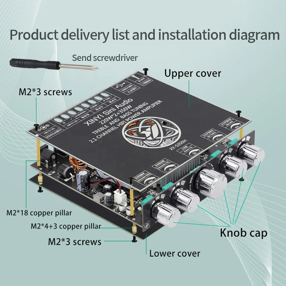 TPA3251 2.1 Channel Digital Power Amplifier Board - 220W*2 + 350W