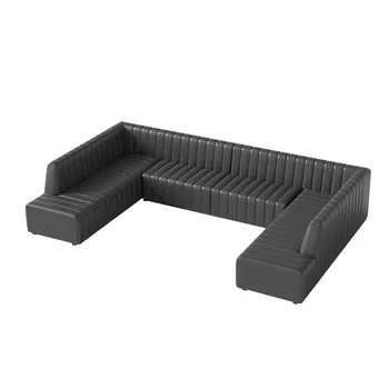 Foshan Factory Price Restaurant Button Tufted Leather booth seating Customized Luxury Bar Club Chesterfield Sofas