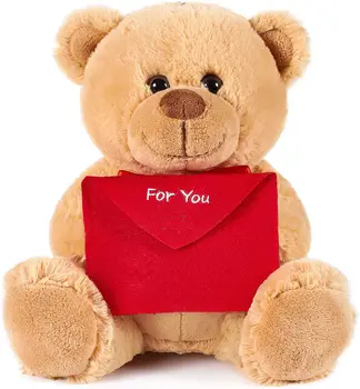Hug me! Valentines Day Teddy Bear with Red Heart Plush Bear Toy Stuffed Animal Gifts for Her/Him/Kids/Couple/Boys/Girls