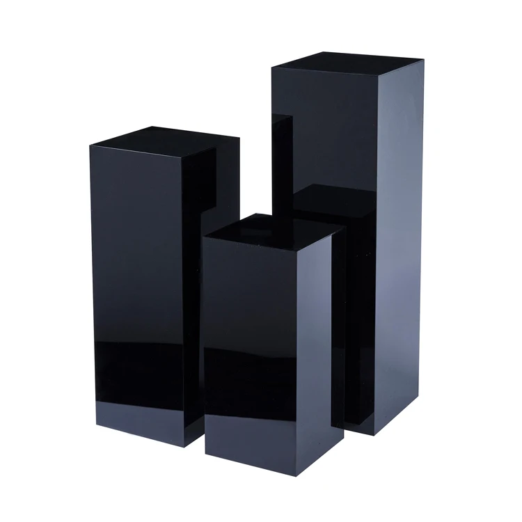 VONVIK Rectangle Transparent Acrylic Plinth Clear Acrylic Pedestals for Wedding Decorations