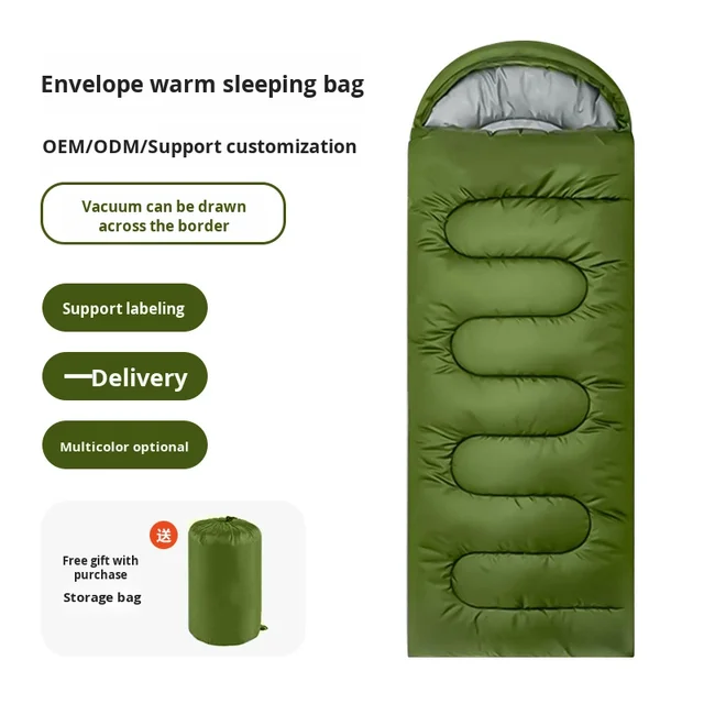 Wholesale 4 Seasons Use Men's Portable Polyester Sleeping Bag Comfortable and Warm for Spring & Autumn Outdoor Camping