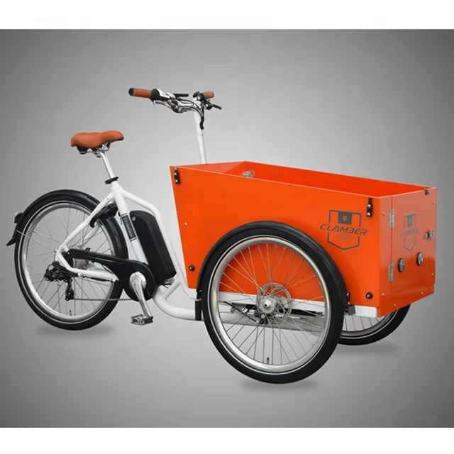子供用木製ボックス付き3輪電動自転車電動カーゴバイク家族用カーゴ