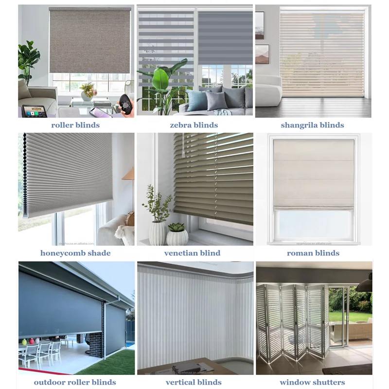 Smart Motorized Wooden Window Blinds Shades Shutters Faux Wood Blinds Curtains Remote Roller Venetian Blind