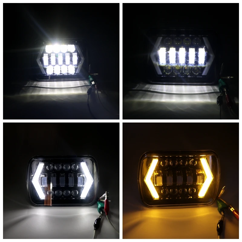 Par De Faros LED De 5x7/7x6 Para Camión Comercial – IP68, 186W, Alto Brillo