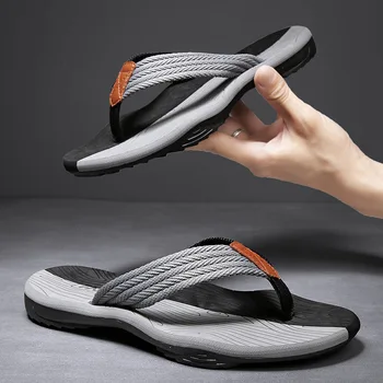 Men's Open Toe Flip Flops Fashion Summer Outdoor Soft Sandals Beach-Use Slippers