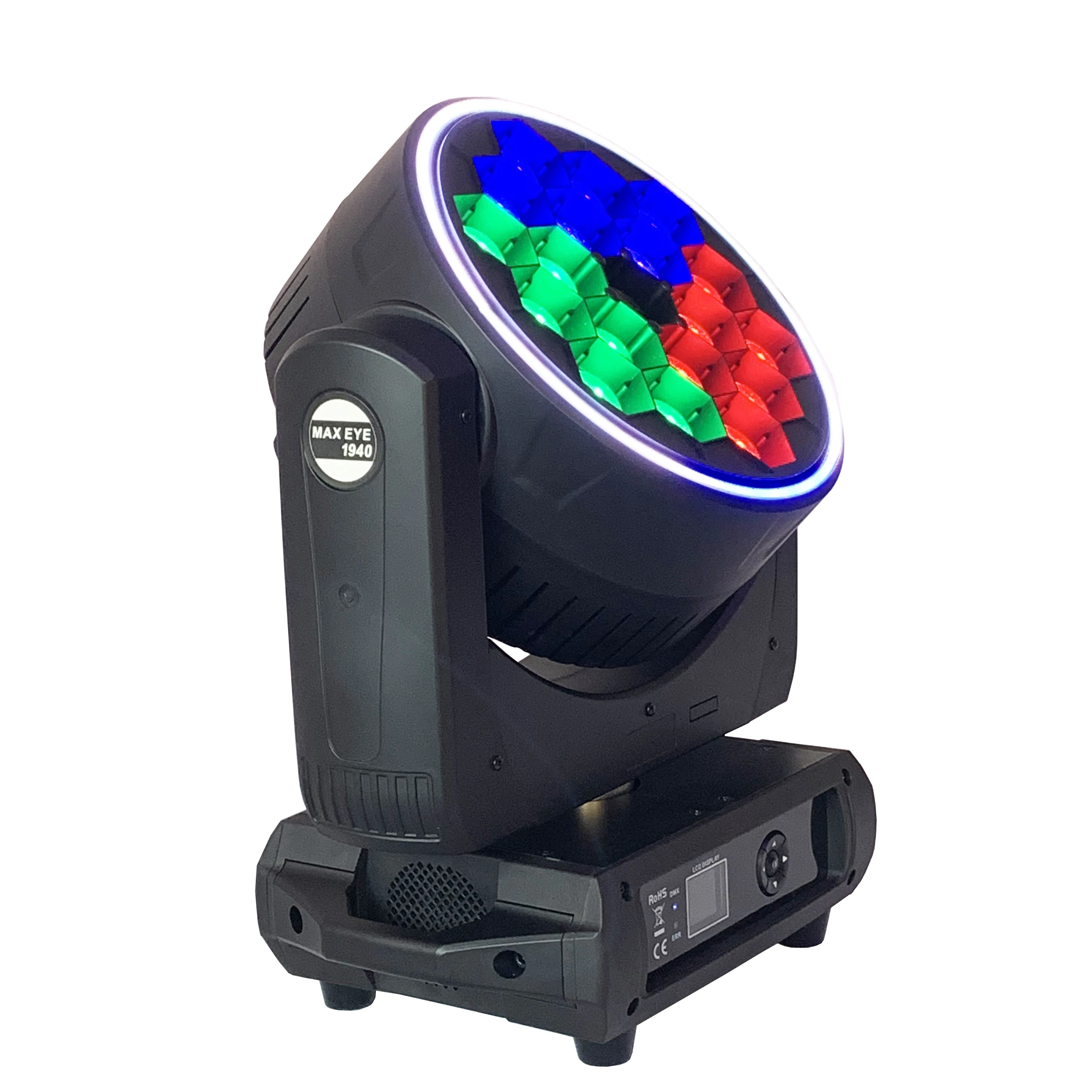 Powerful Bee Eye 19x40W RGBW with LED Ring  Zoom Wash Moving Head Light DJ Lighting