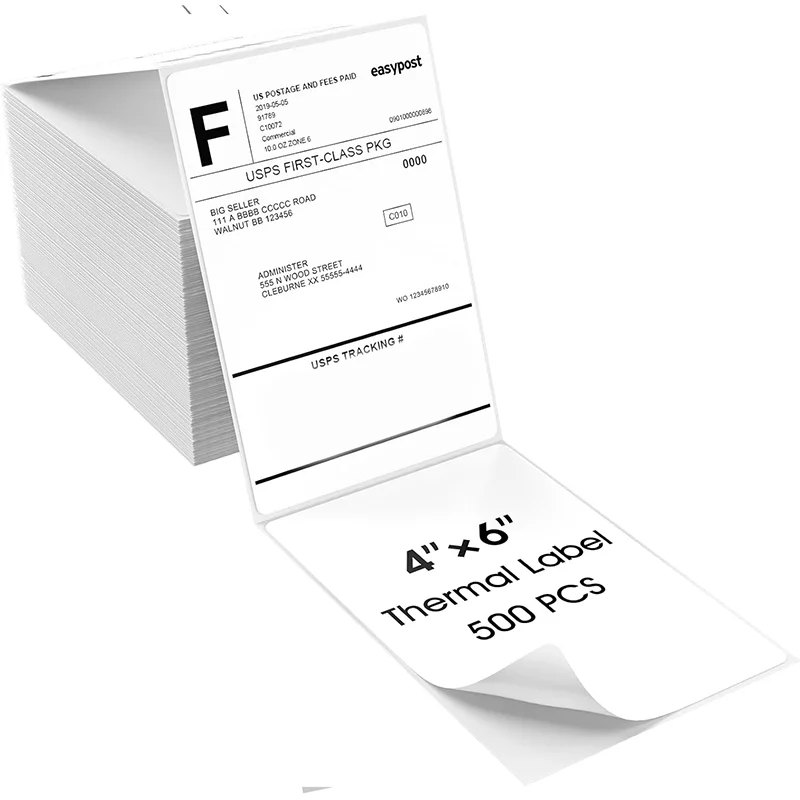 American Direct Selling Cross-Border Three-Proof Express Waybill Printing Paper 4*6 Thermal Label 500PCS in Fold